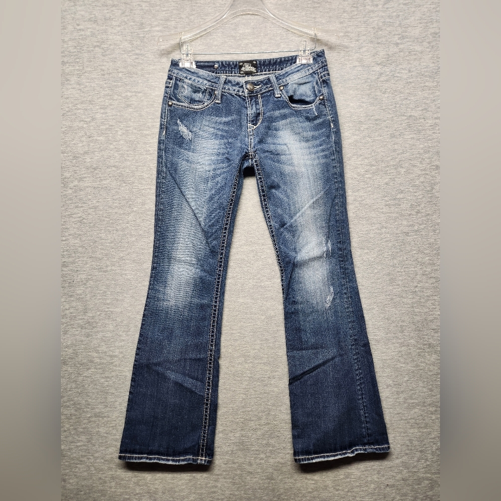 Vintage Y2K REROCK EXPRESS Distressed Bootcut Jeans Low Rise 8R